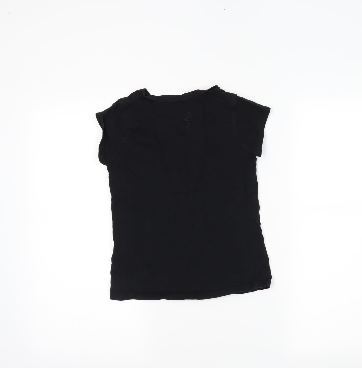 George Girls Black   Basic T-Shirt Size 8-9 Years