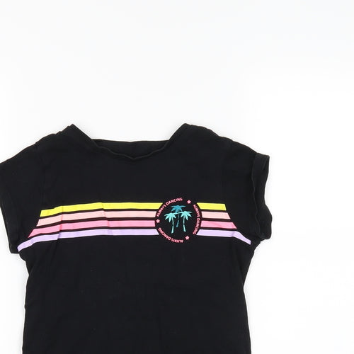 George Girls Black   Basic T-Shirt Size 8-9 Years