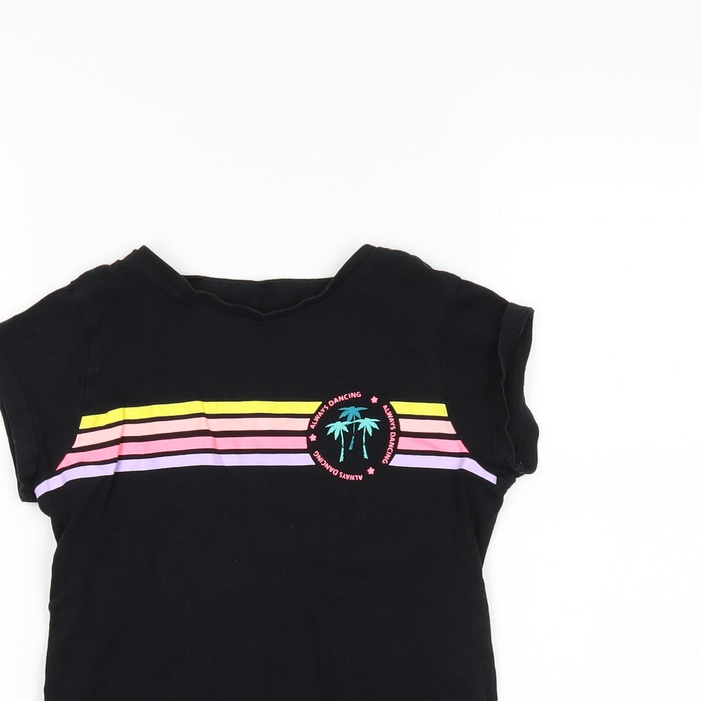 George Girls Black   Basic T-Shirt Size 8-9 Years