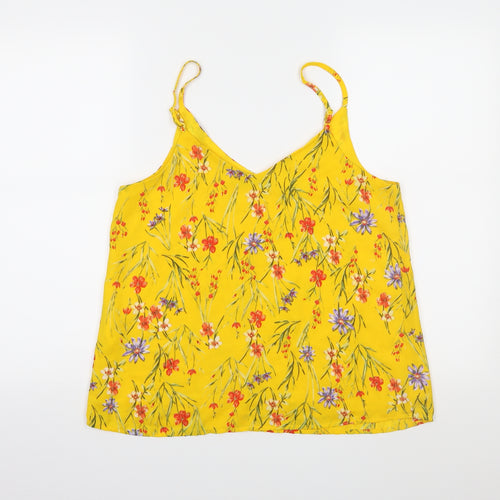 cotton:on Womens Yellow Floral  Camisole Tank Size S