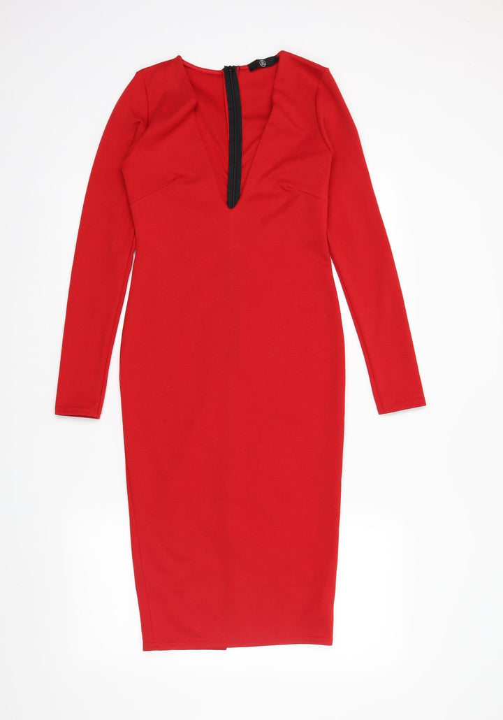 Missguided Womens Red Bodycon Size 8