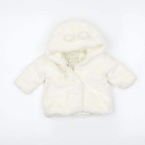 George Girls White   Jacket Coatigan Size 3-6 Months