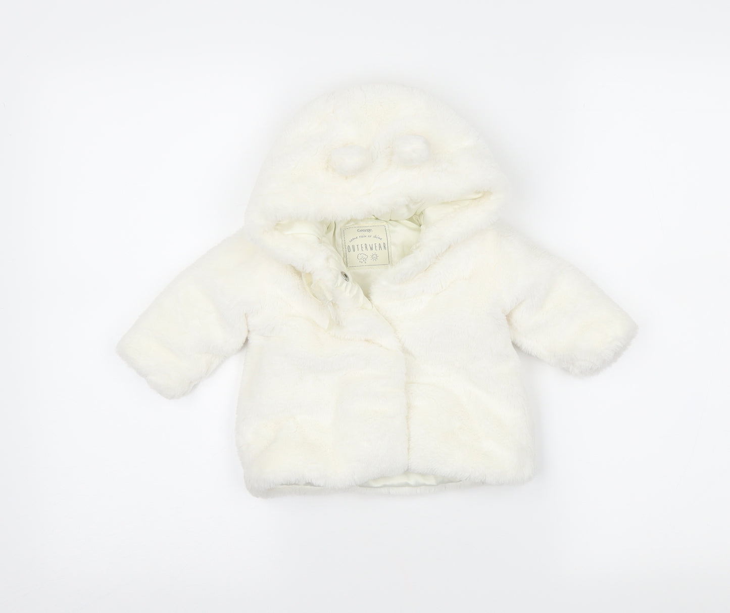 George Girls White   Jacket Coatigan Size 3-6 Months