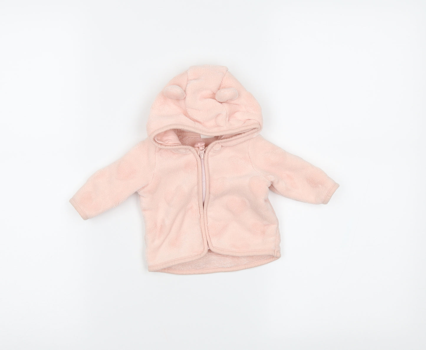 H&M Girls Pink   Full Zip Jumper Size 0-3 Months