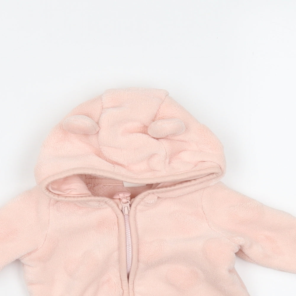 H&M Girls Pink   Full Zip Jumper Size 0-3 Months