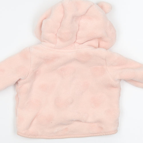 H&M Girls Pink   Full Zip Jumper Size 0-3 Months