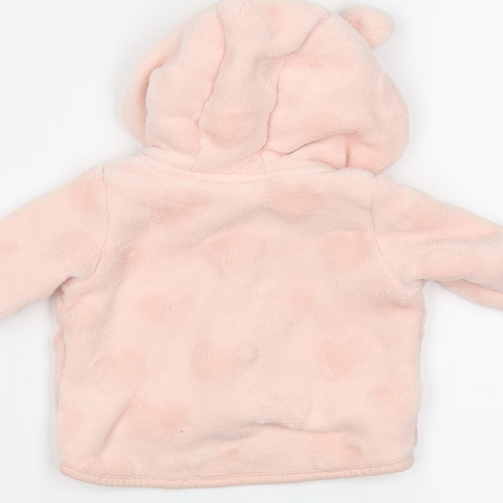 H&M Girls Pink   Full Zip Jumper Size 0-3 Months