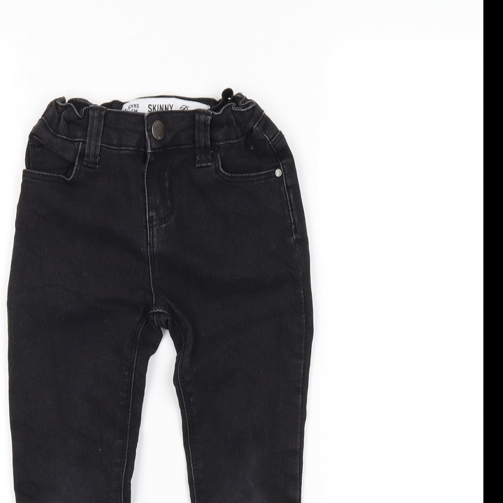DenimCo Girls Black  Denim Skinny Jeans Size 4-5 Years
