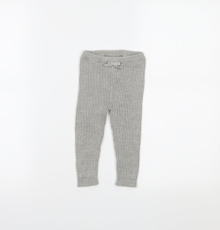 Vertbaudet Girls Grey Sweatpants Leggings Size 3-6 Months