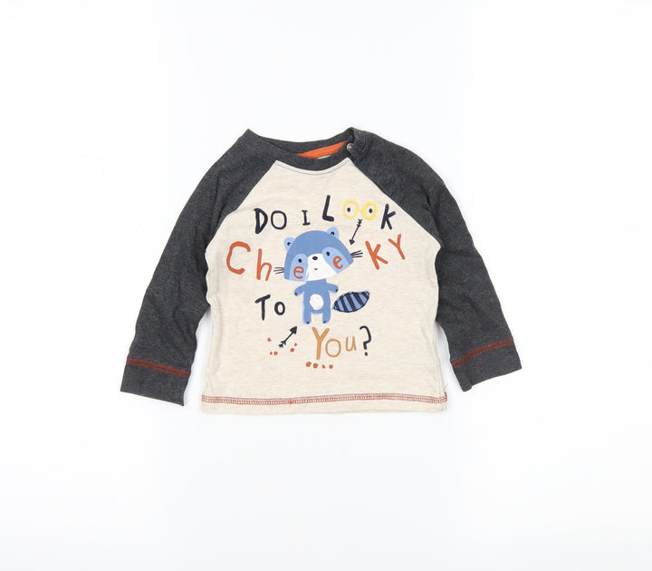 Lullaby Boys Beige Basic T-Shirt Size 6-9 Months