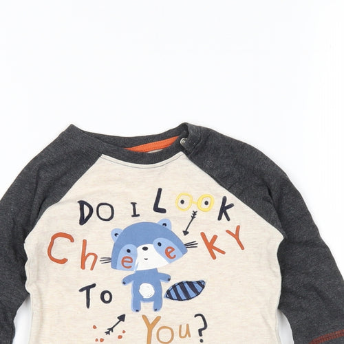 Lullaby Boys Beige   Basic T-Shirt Size 6-9 Months