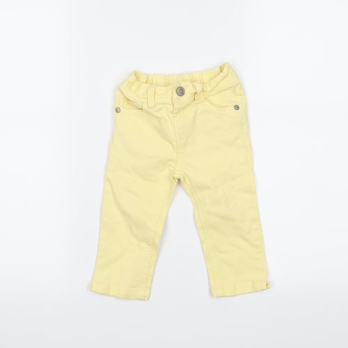 m Girls Yellow  Denim Capri Jeans Size 6-9 Months