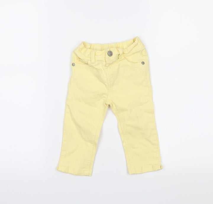 m Girls Yellow  Denim Capri Jeans Size 6-9 Months