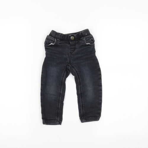 nuutmeg Boys Black  Denim Jogger Jeans Size 12-18 Months