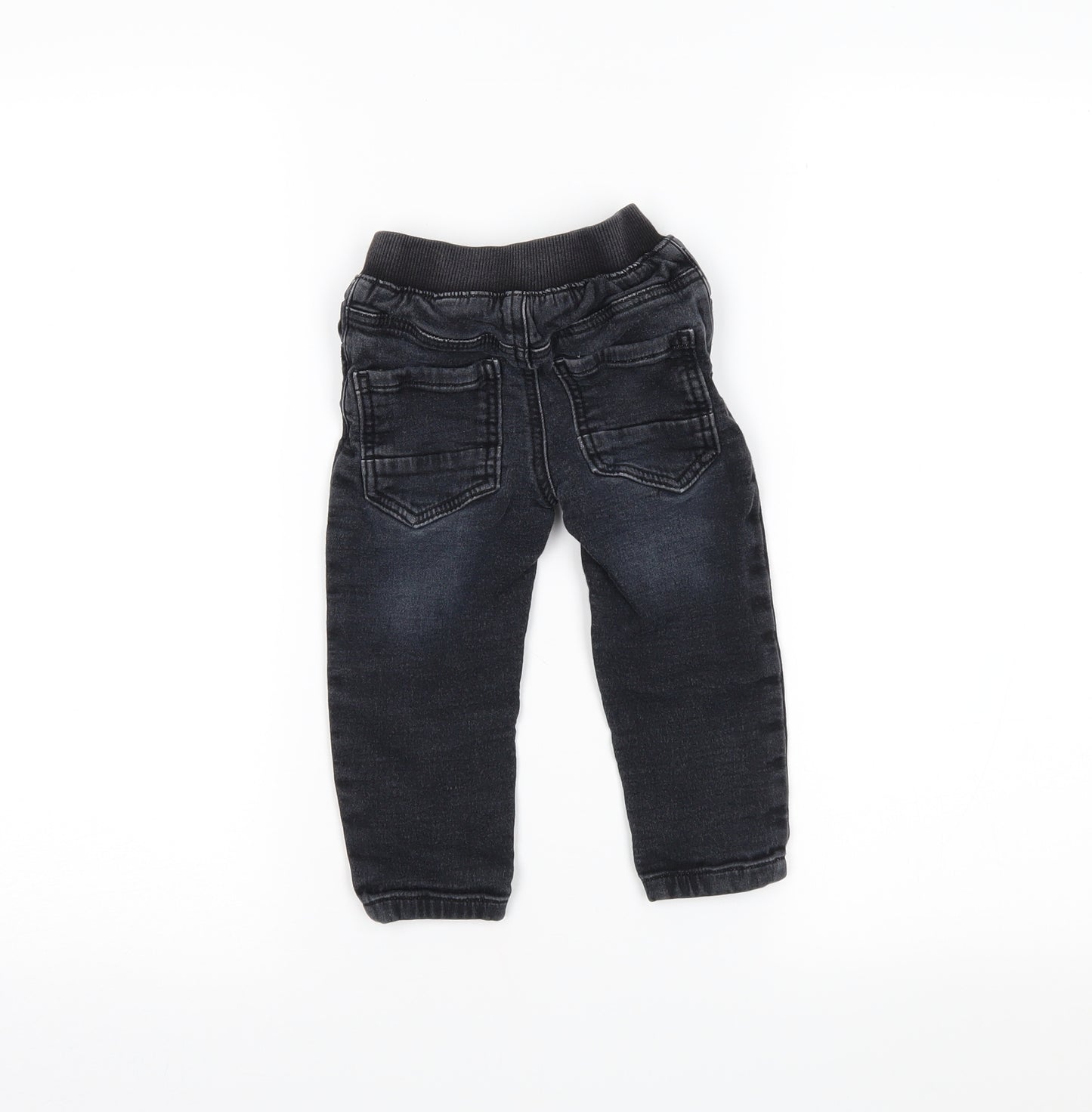 nuutmeg Boys Black  Denim Jogger Jeans Size 12-18 Months