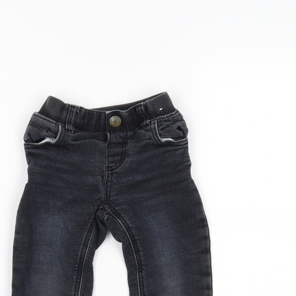 nuutmeg Boys Black  Denim Jogger Jeans Size 12-18 Months