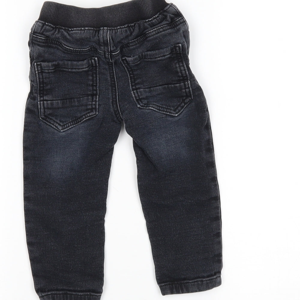 nuutmeg Boys Black  Denim Jogger Jeans Size 12-18 Months
