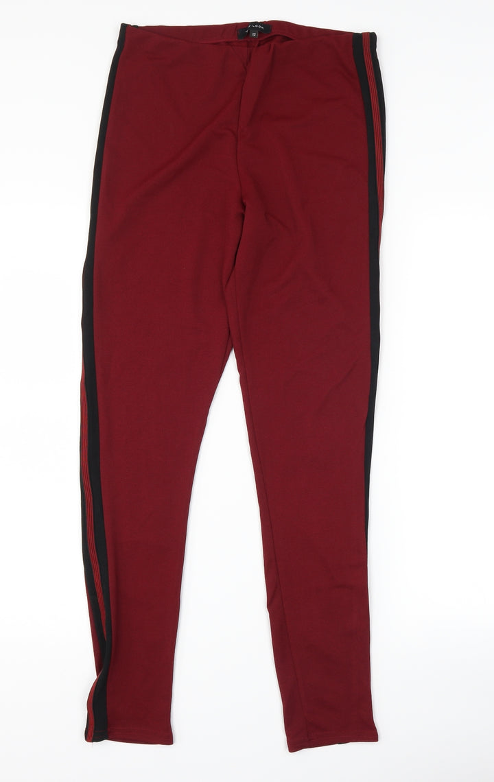 New Look Womens Red Trousers Size 12 L28 in