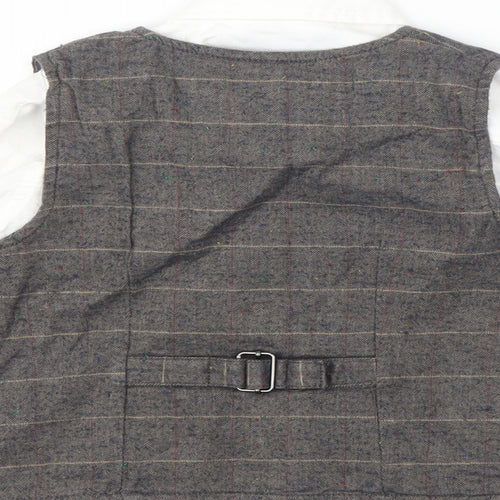 NEXT Boys Grey Check  Jacket Waistcoat Size 4-5 Years  - shirt included