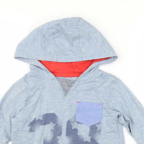 Ladybird Boys Blue Striped  Pullover Hoodie Size 4-5 Years  - star print