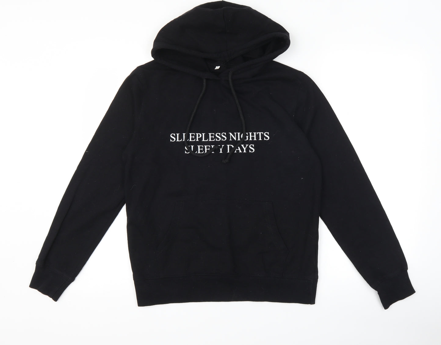 Preworn Womens Black   Pullover Hoodie Size M  - slogan