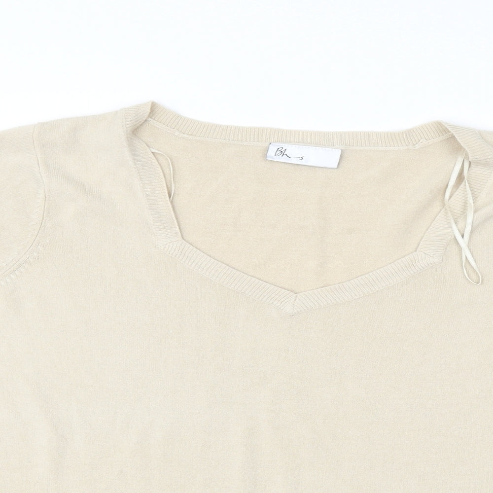 BHS Womens Beige   Basic T-Shirt Size 18