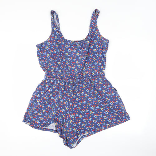 Board Angels Womens Blue Floral  Playsuit One-Piece Size 16