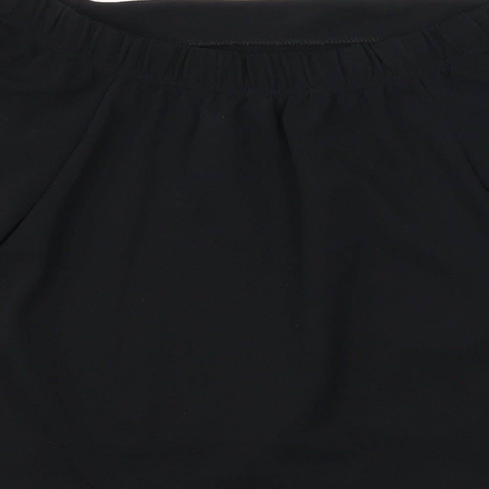 PRETTYLITTLETHING Womens Black   Cropped T-Shirt Size 12