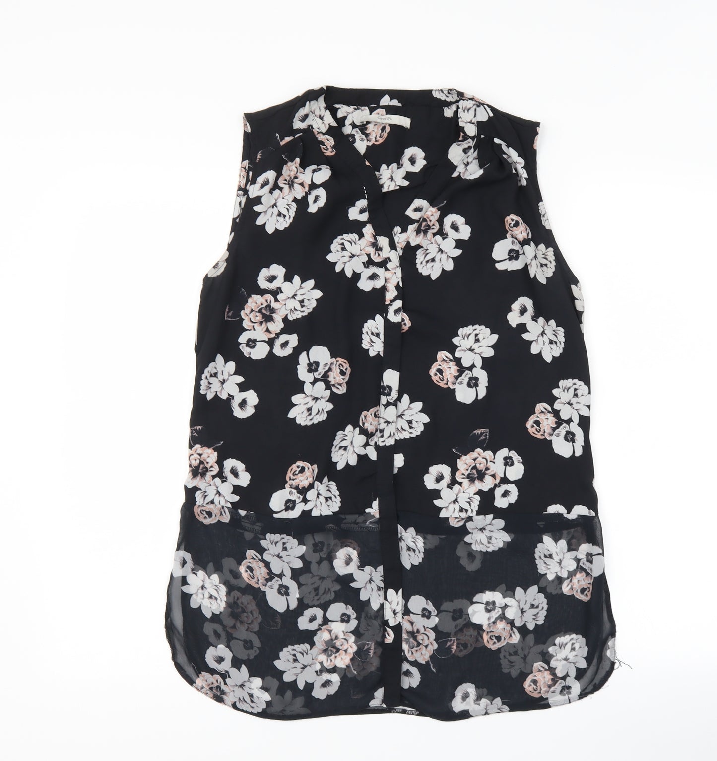 George Womens Black Floral  Basic Button-Up Size 12