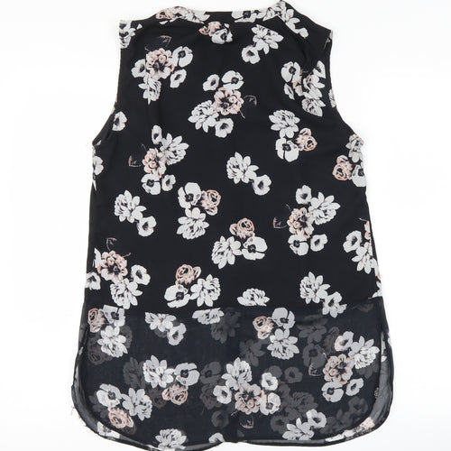 George Womens Black Floral  Basic Button-Up Size 12