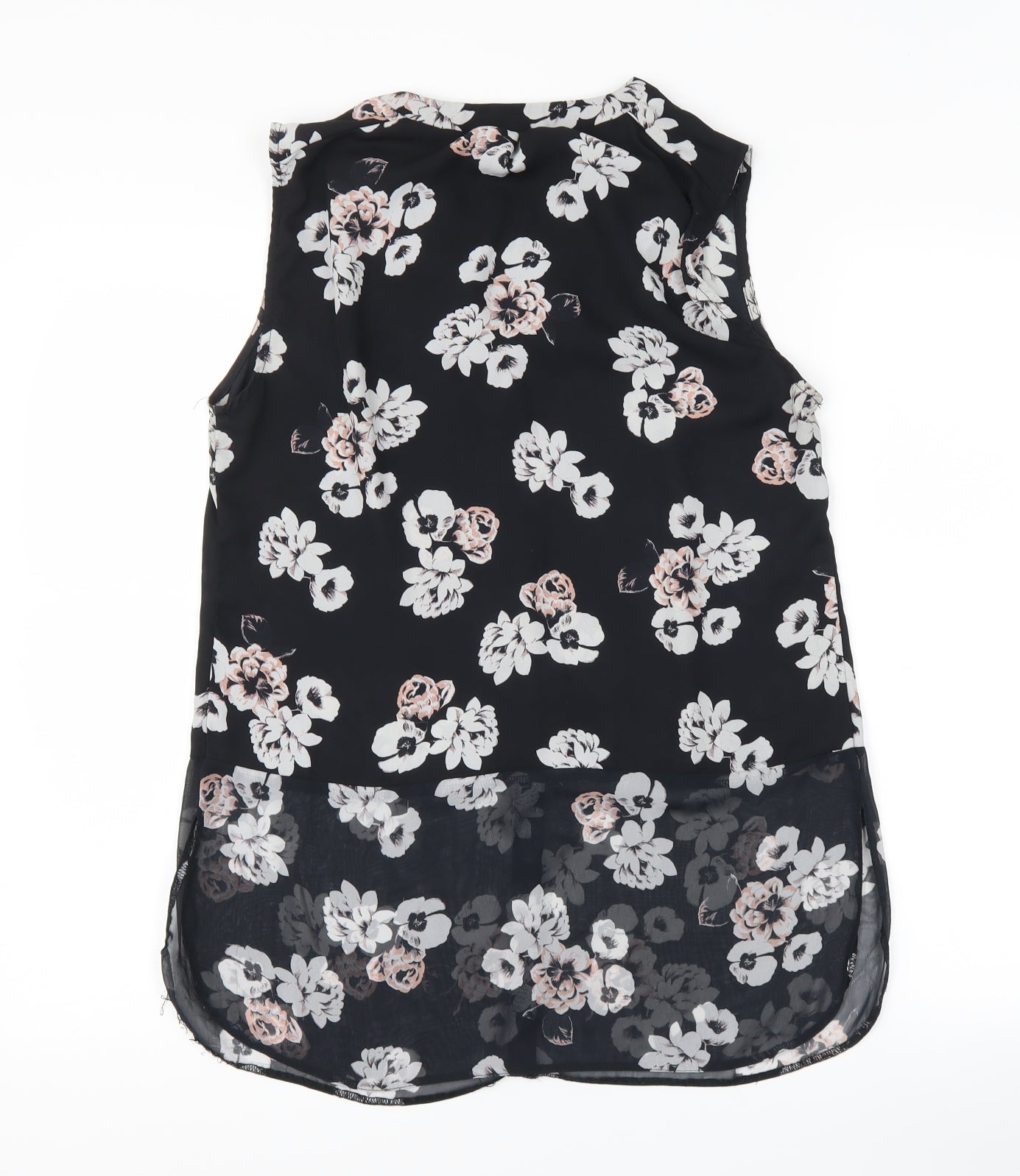 George Womens Black Floral  Basic Button-Up Size 12