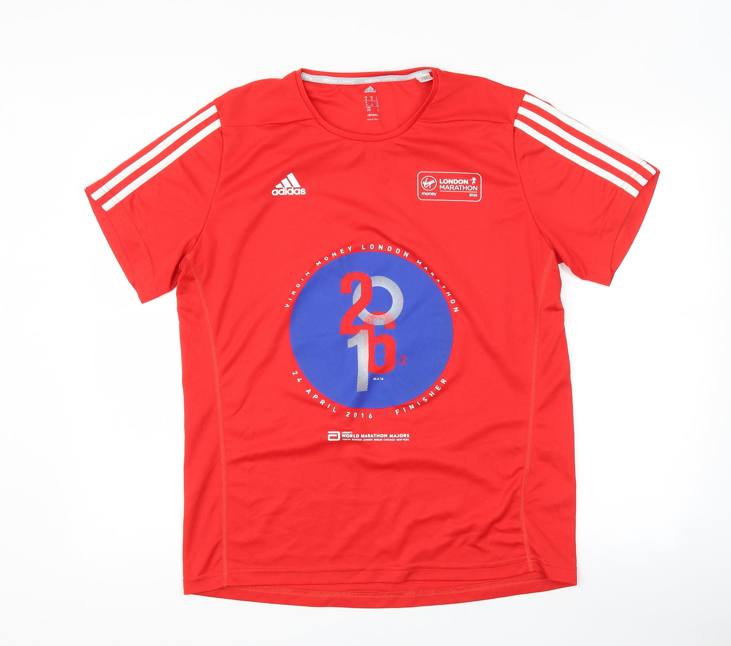 adidas Mens Red    T-Shirt Size M  - London Marathon 2016