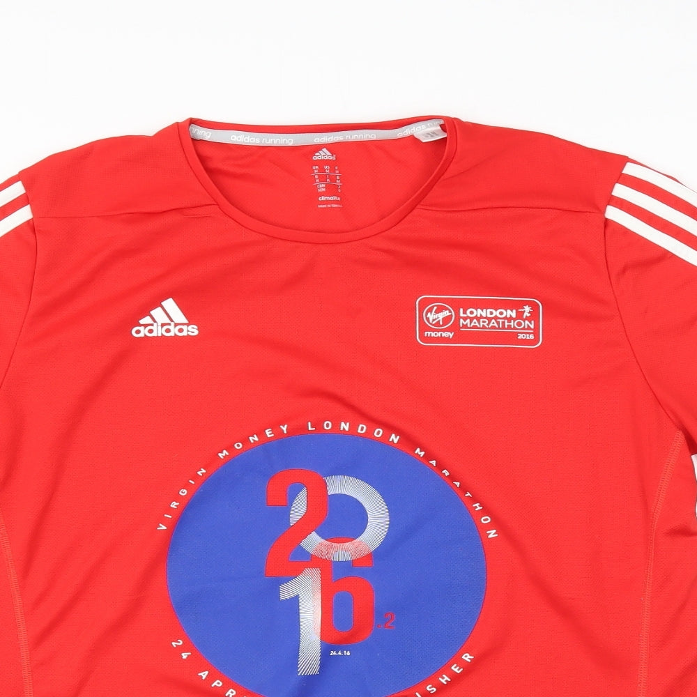 adidas Mens Red    T-Shirt Size M  - London Marathon 2016