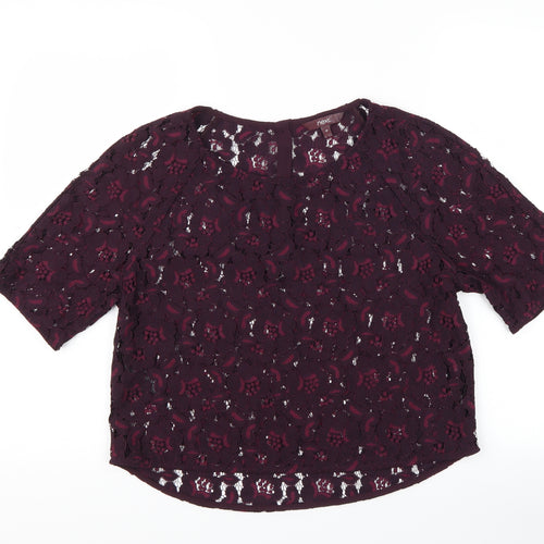 NEXT Womens Purple Floral  Basic T-Shirt Size 10