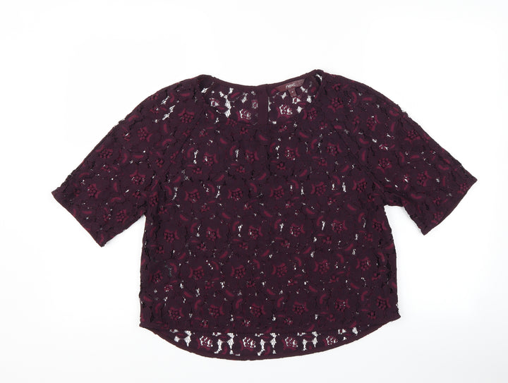 NEXT Womens Purple Floral  Basic T-Shirt Size 10
