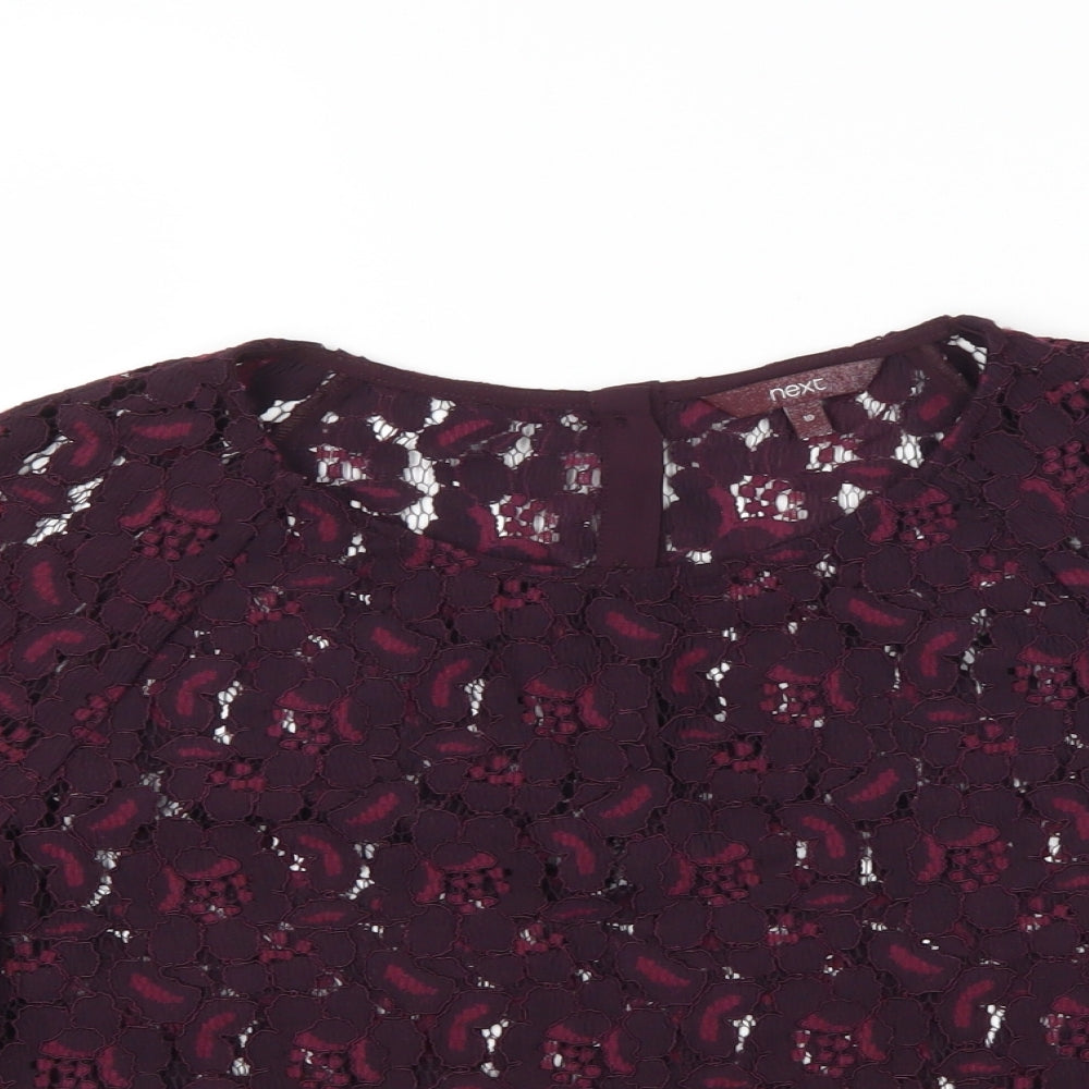 NEXT Womens Purple Floral  Basic T-Shirt Size 10