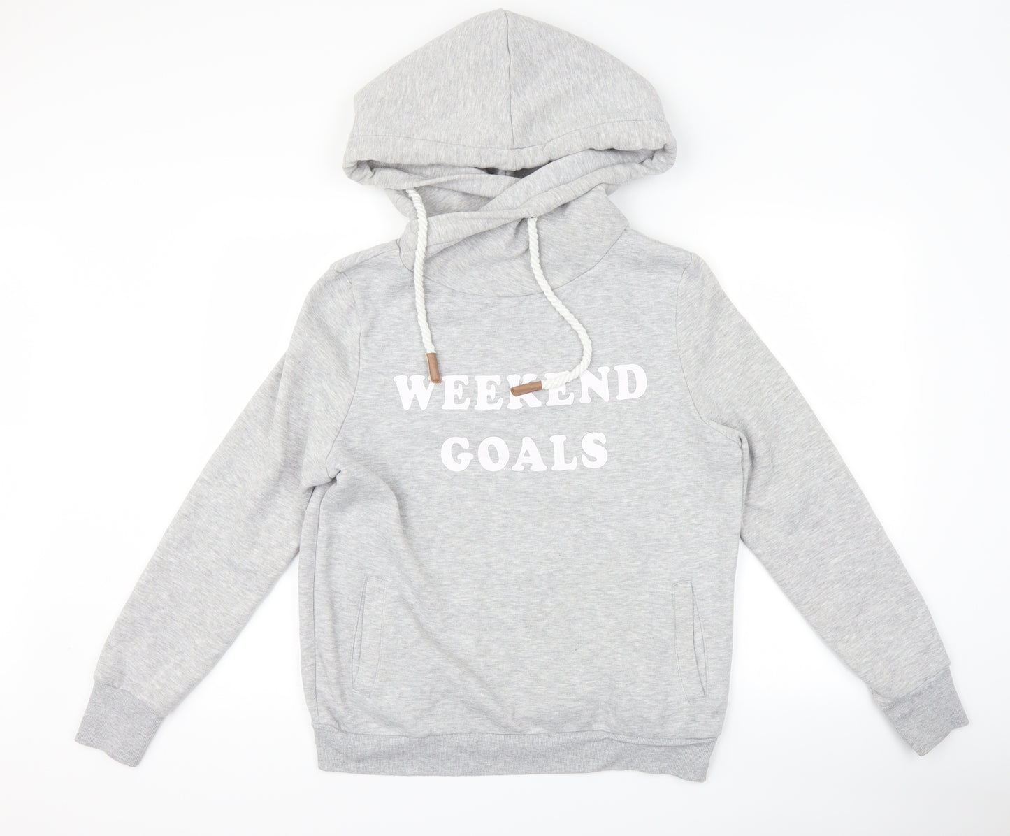 Primark Womens Grey   Pullover Hoodie Size M  - weekend goals