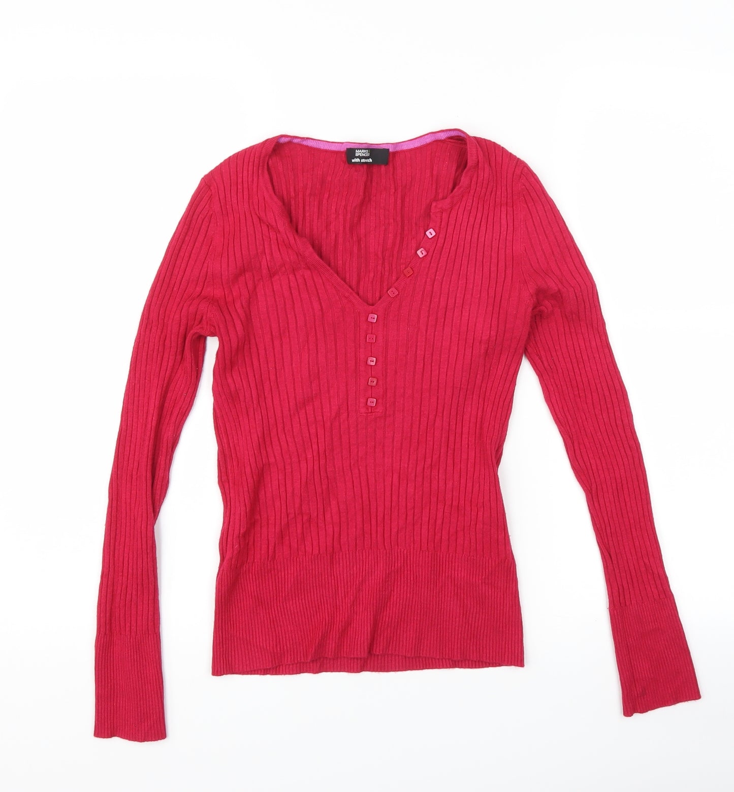 Marks and Spencer Womens Pink   Basic T-Shirt Size 8