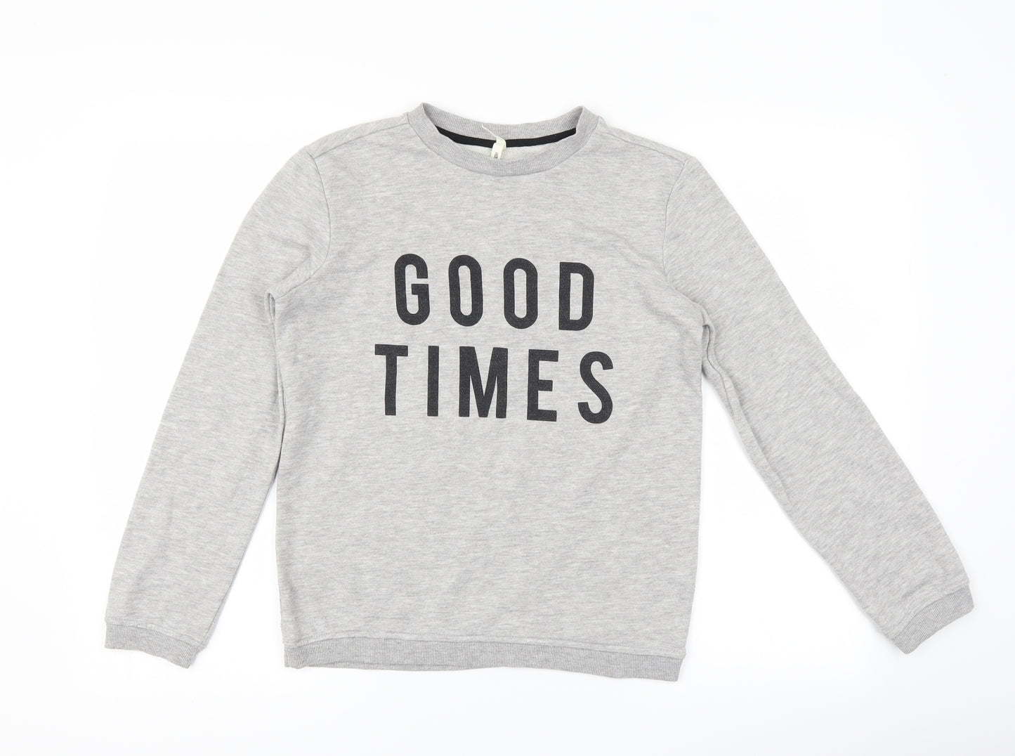 Primark Girls Grey   Pullover Sweatshirt Size 11-12 Years  - good times