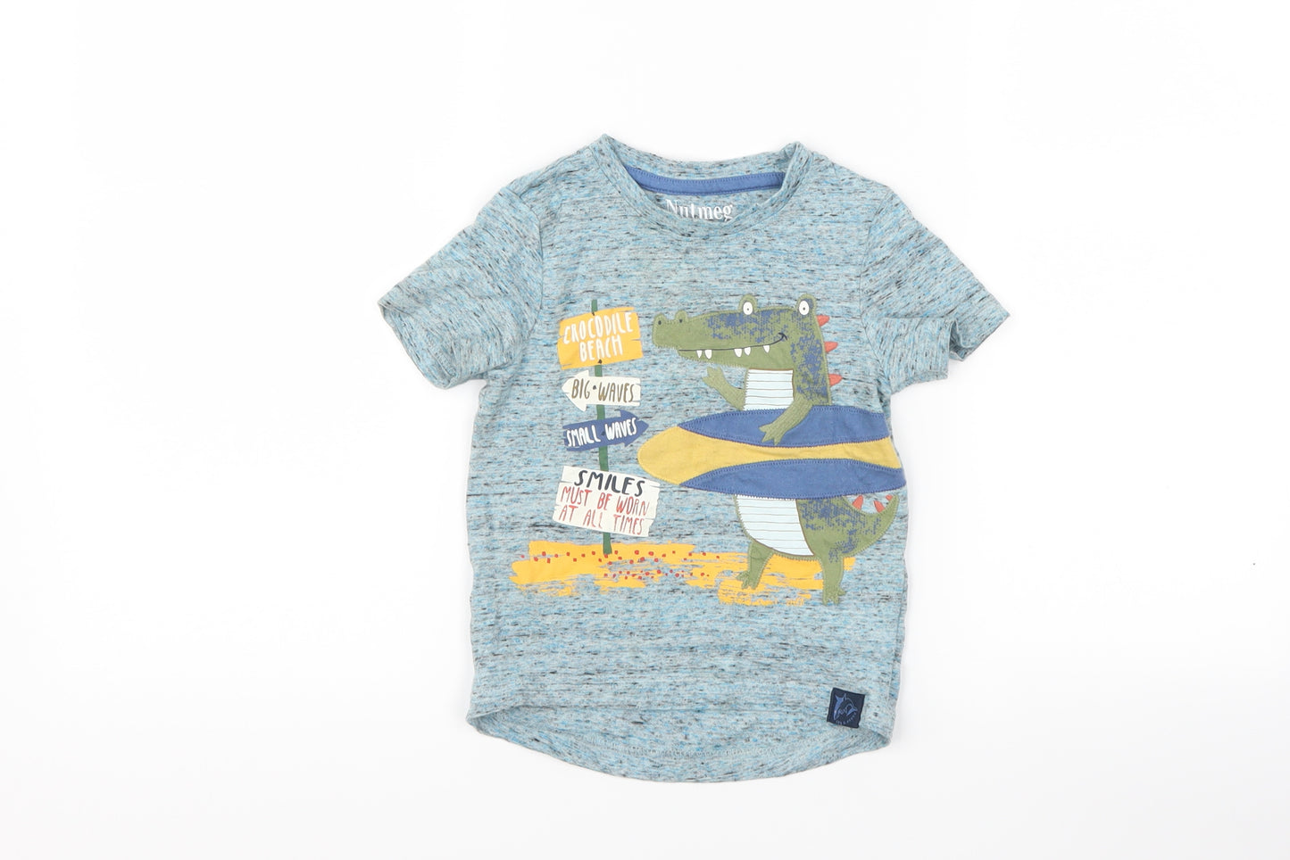 Nutmeg Boys Blue   Basic T-Shirt Size 18-24 Months  - Crocodile