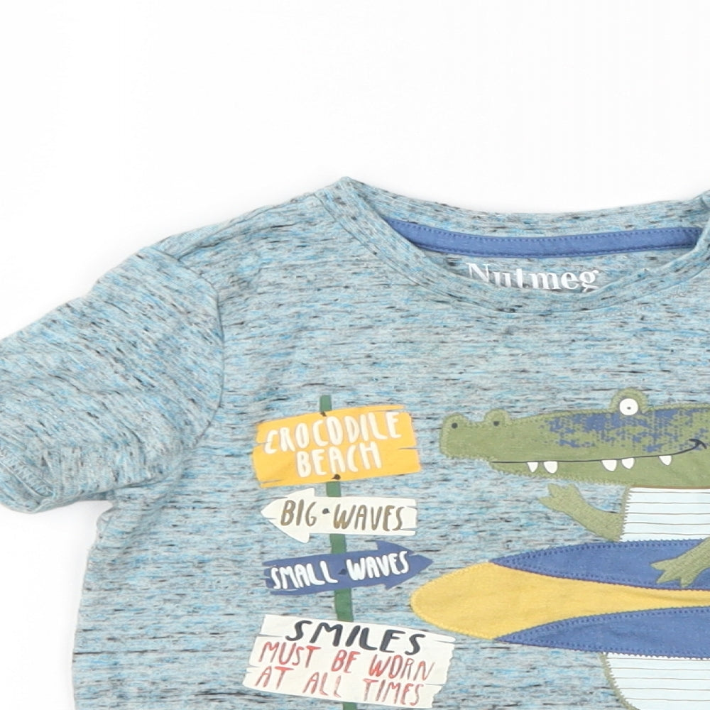 Nutmeg Boys Blue   Basic T-Shirt Size 18-24 Months  - Crocodile