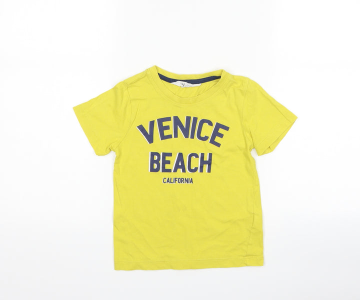 H&M Boys Yellow Basic T-Shirt Size 3-4 Years - Venice beach