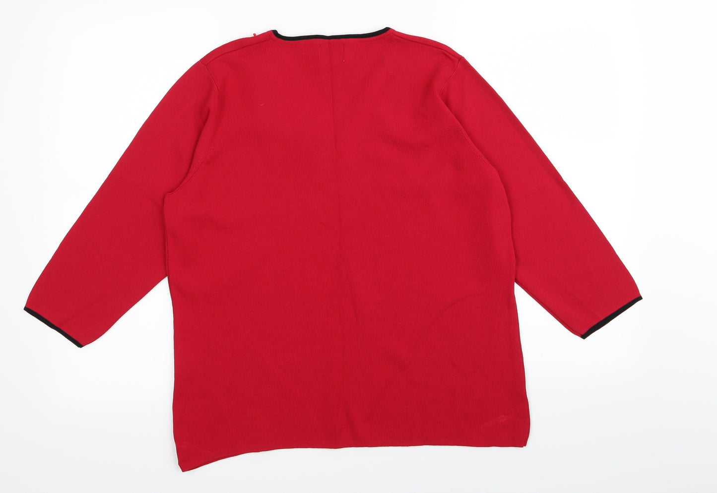 Heather Valley Womens Red Floral  Pullover Jumper Size 18