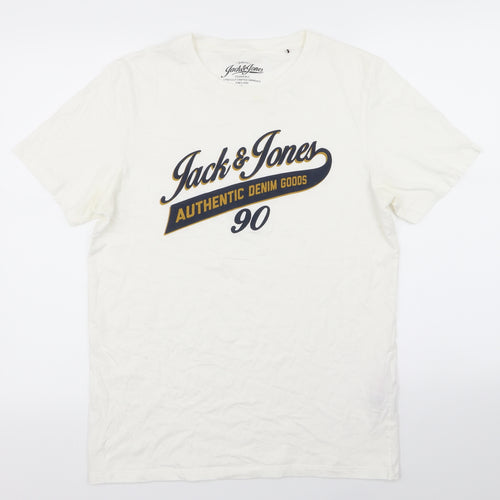 Jack and Jones Mens White    T-Shirt Size M