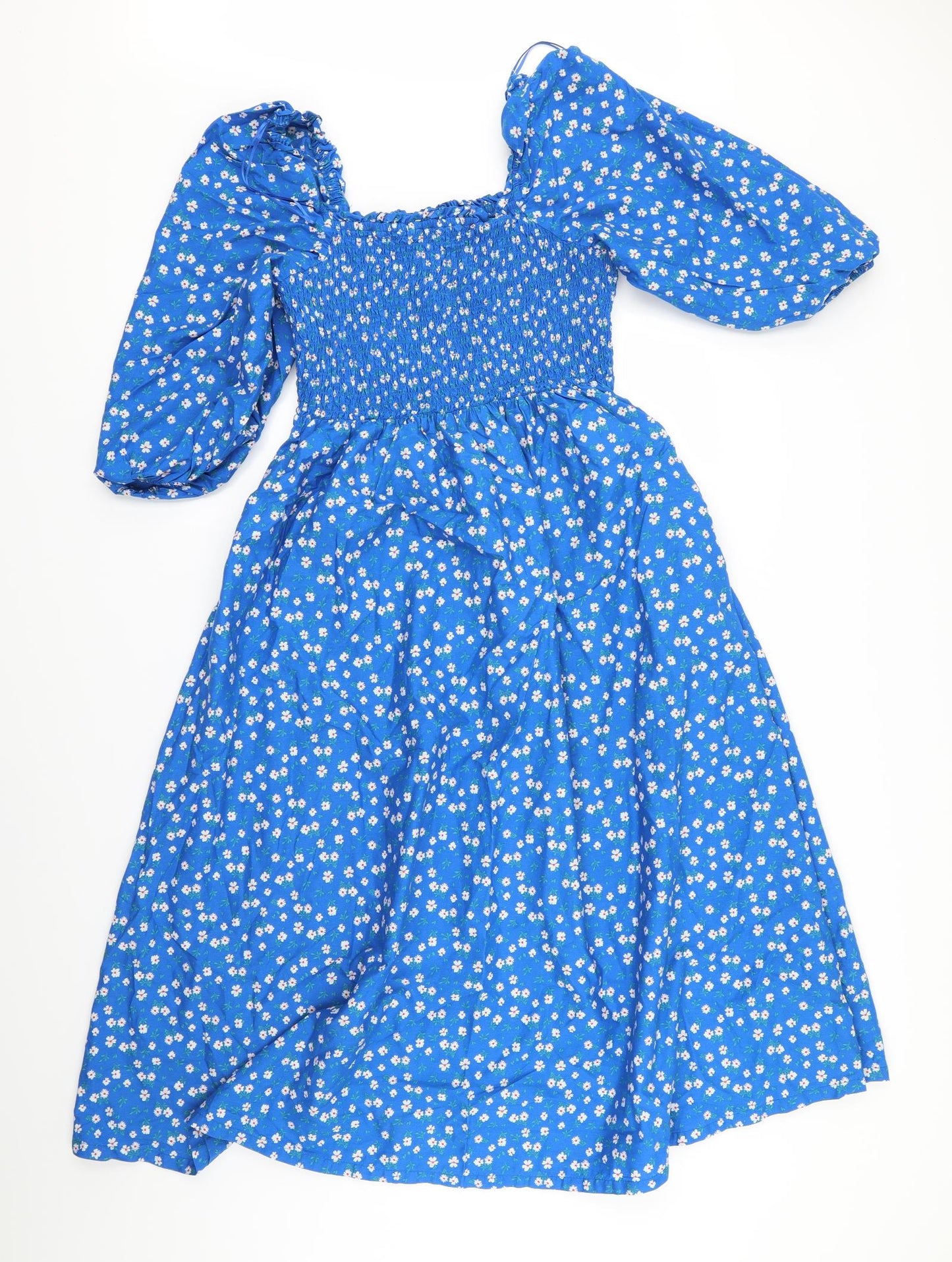 F&F Womens Blue Floral  Fit & Flare  Size 12