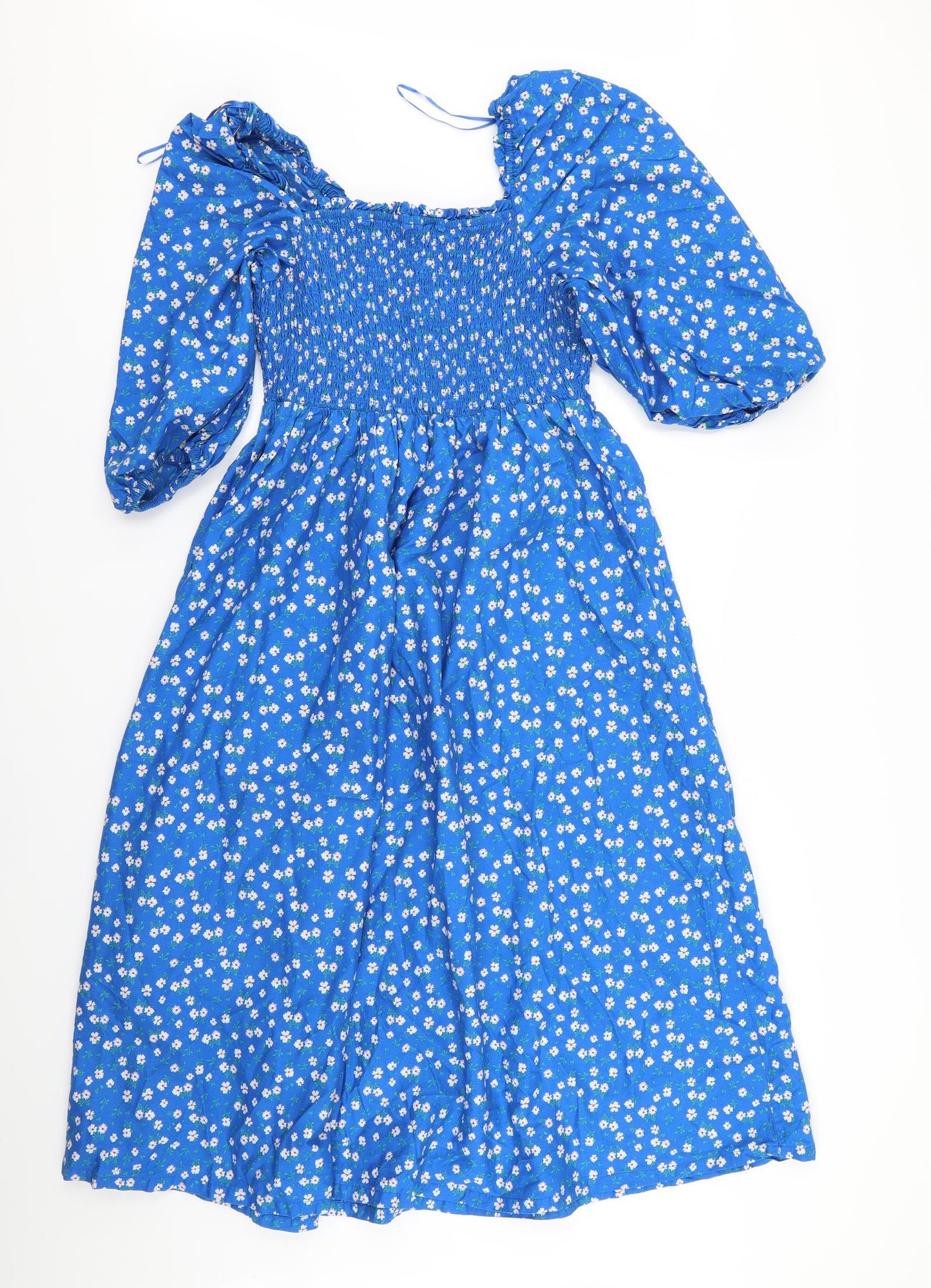 F&F Womens Blue Floral  Fit & Flare  Size 12