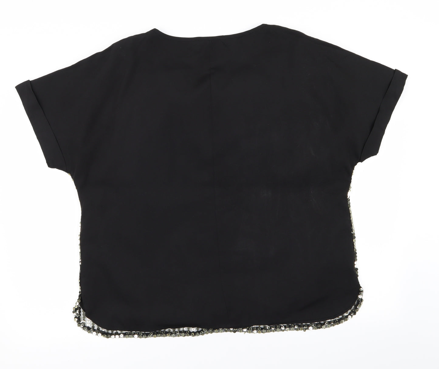 capsule Womens Black   Basic T-Shirt Size 16  - sequin