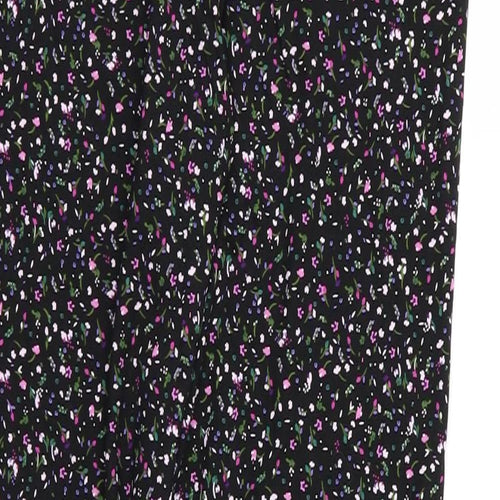 TU Womens Black Floral  Jegging Leggings Size 14 L27 in - Stretch waistband/legging