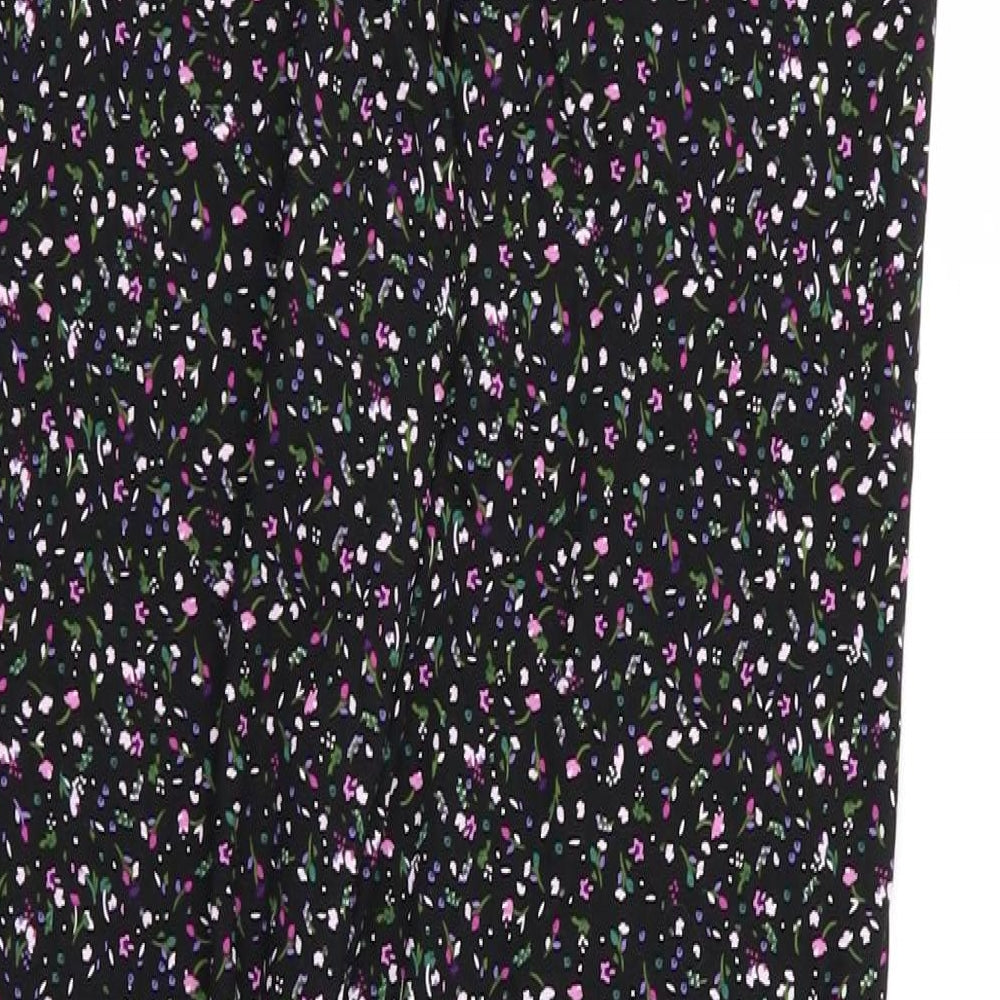 TU Womens Black Floral  Jegging Leggings Size 14 L27 in - Stretch waistband/legging
