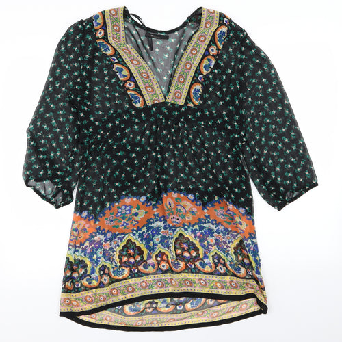 evie Womens Multicoloured Geometric  Basic Blouse Size M